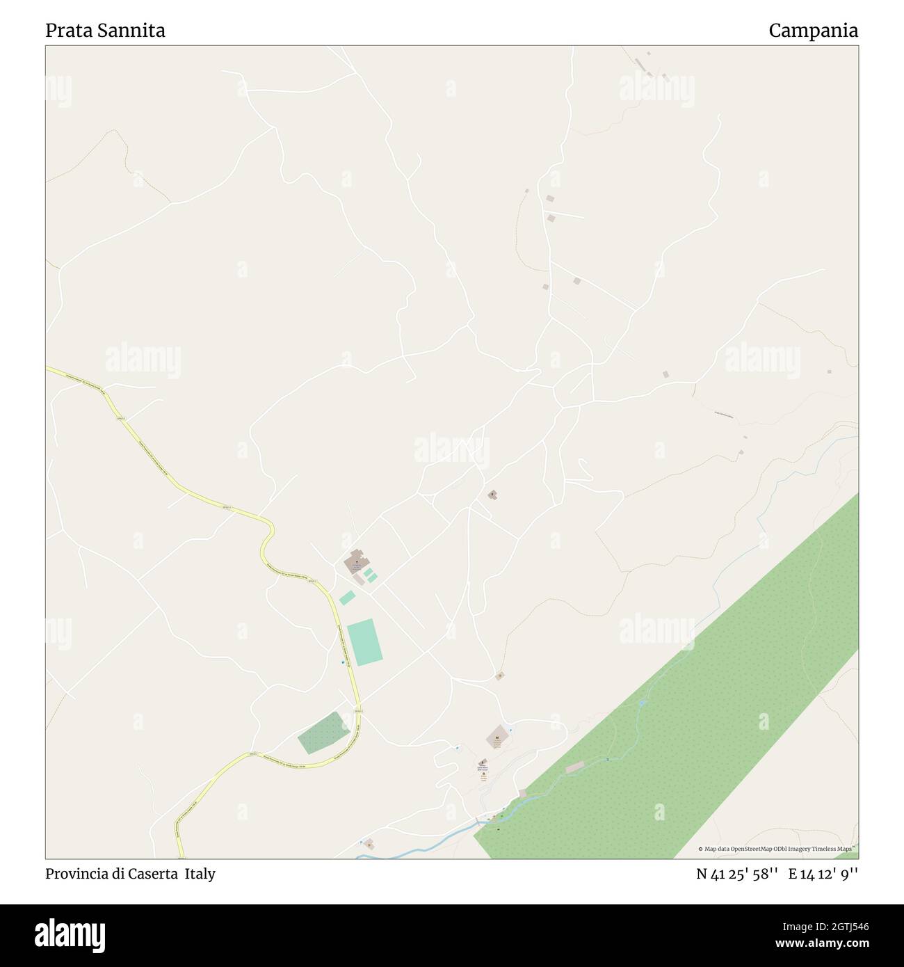 Prata Sannita, Provincia di Caserta, Italien, Kampanien, N 41 25' 58'', E 14 12' 9'', map, Timeless Map veröffentlicht im Jahr 2021. Reisende, Entdecker und Abenteurer wie Florence Nightingale, David Livingstone, Ernest Shackleton, Lewis and Clark und Sherlock Holmes haben sich bei der Planung von Reisen zu den entlegensten Ecken der Welt auf Karten verlassen.Timeless Maps kartiert die meisten Orte auf der Welt und zeigt die Verwirklichung großer Träume Stockfoto