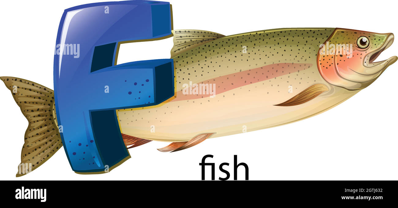 Ein Buchstabe F für Fische Stock Vektor
