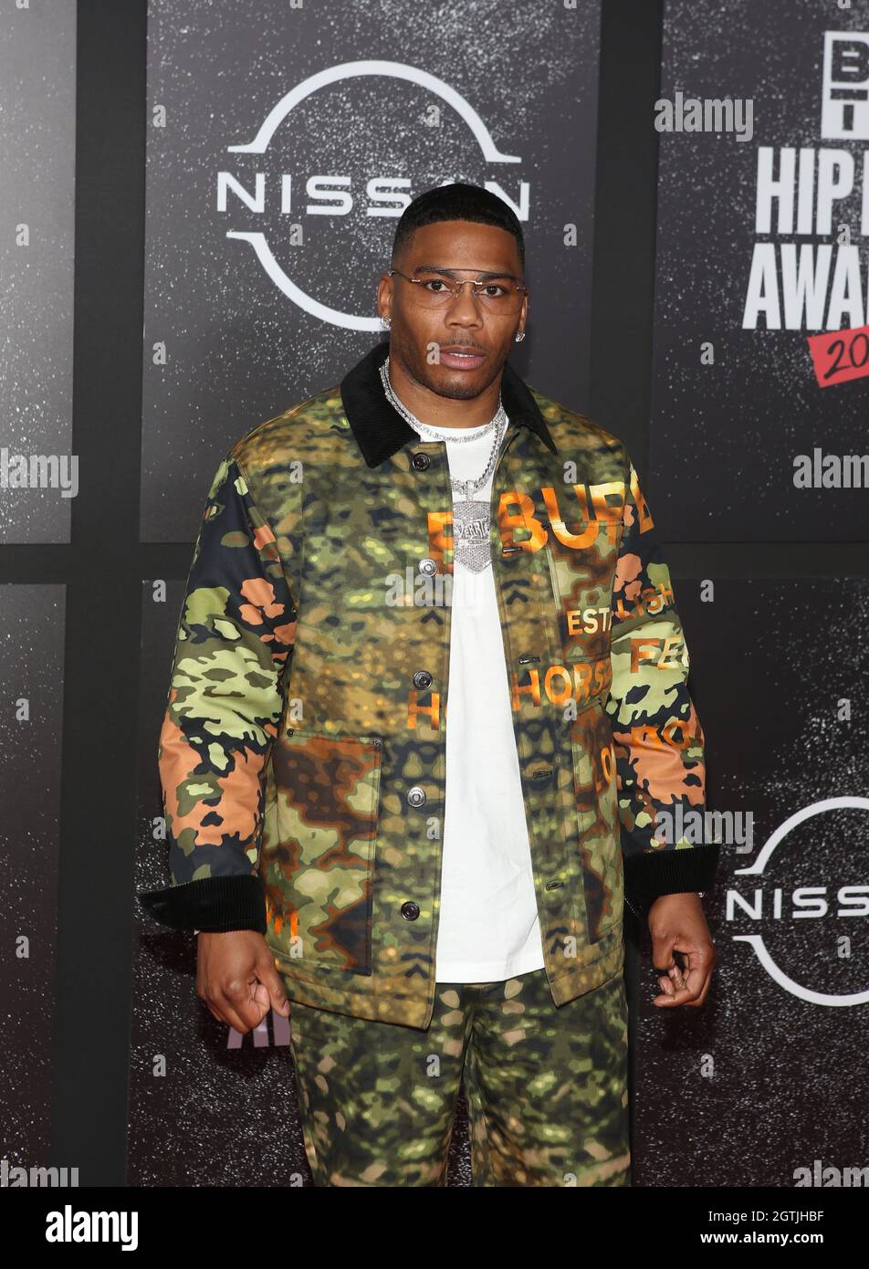 Nelly nimmt am 1. Oktober 2021 an den BET Hip Hop Awards 2021 im Cobb Energy Performing Arts Center in Atlanta, GA, Teil. (Foto von Udo Salters/Sipa USA) Stockfoto