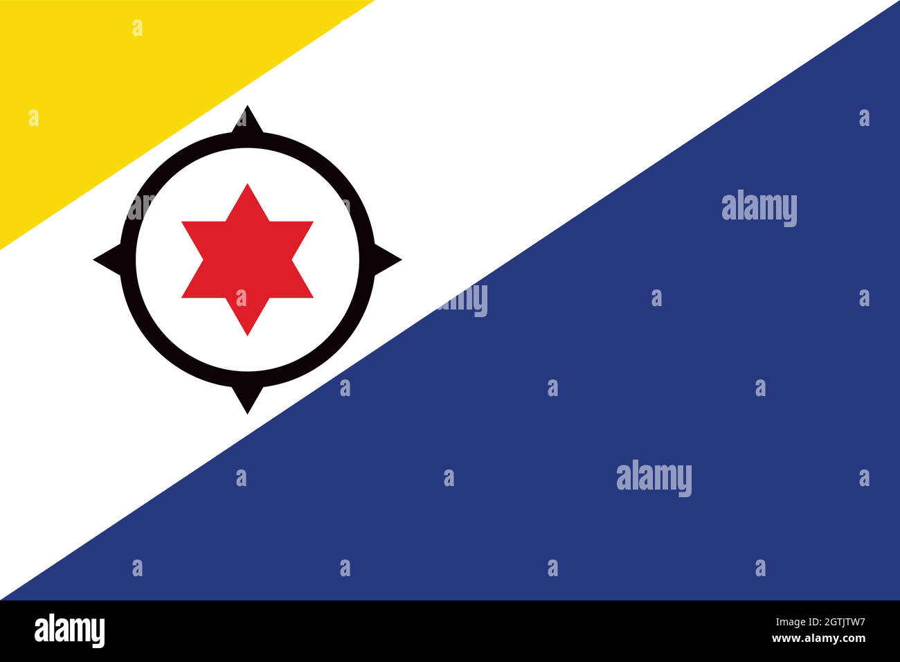 Bonaire Insel Niederlande offiziell Flagge Stock Vektor