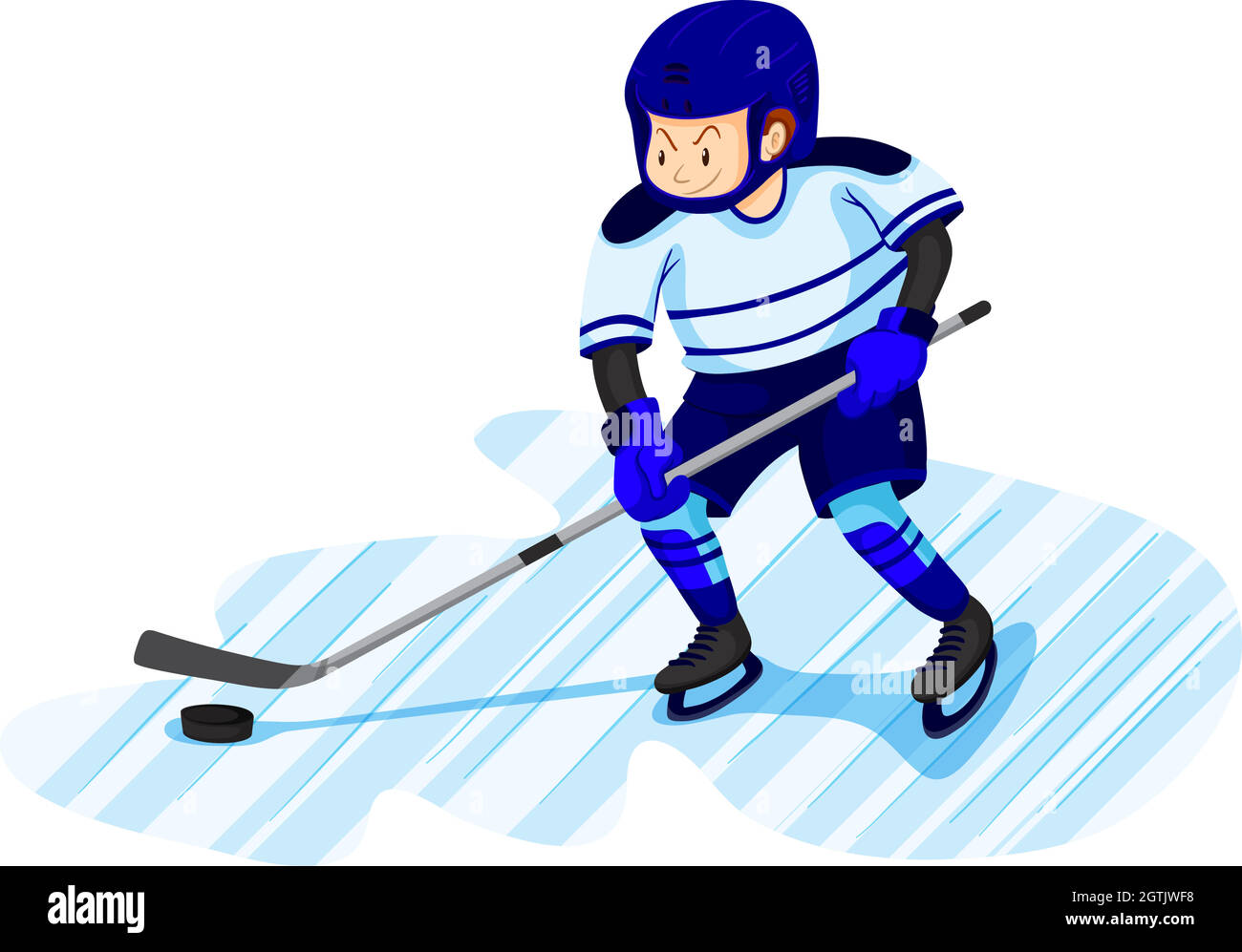 Mann, Eishockey zu spielen Stock Vektor