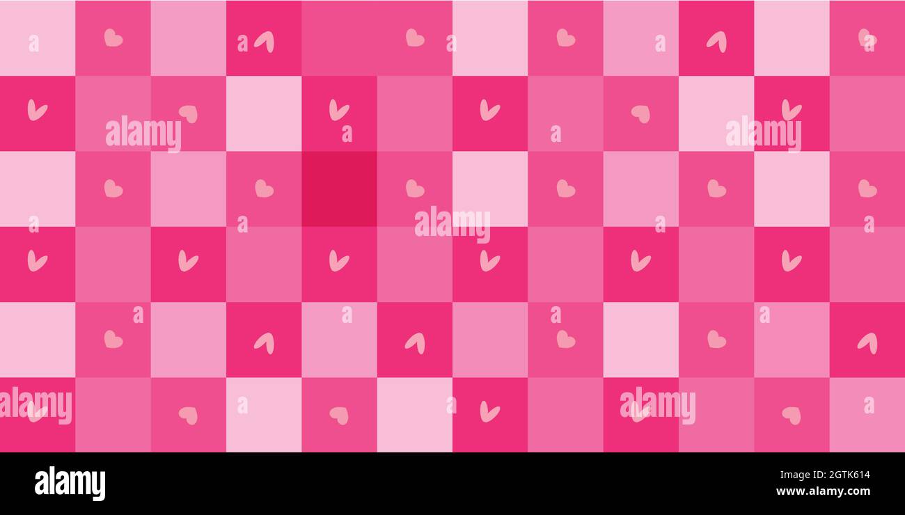 Abstrakt Hintergrund Herzen Symbole Dekoration, kariert Stoff Textil Baby Verpackung Papier Textur Tapete Vorlage Muster nahtlose Vektor Illustration Stock Vektor