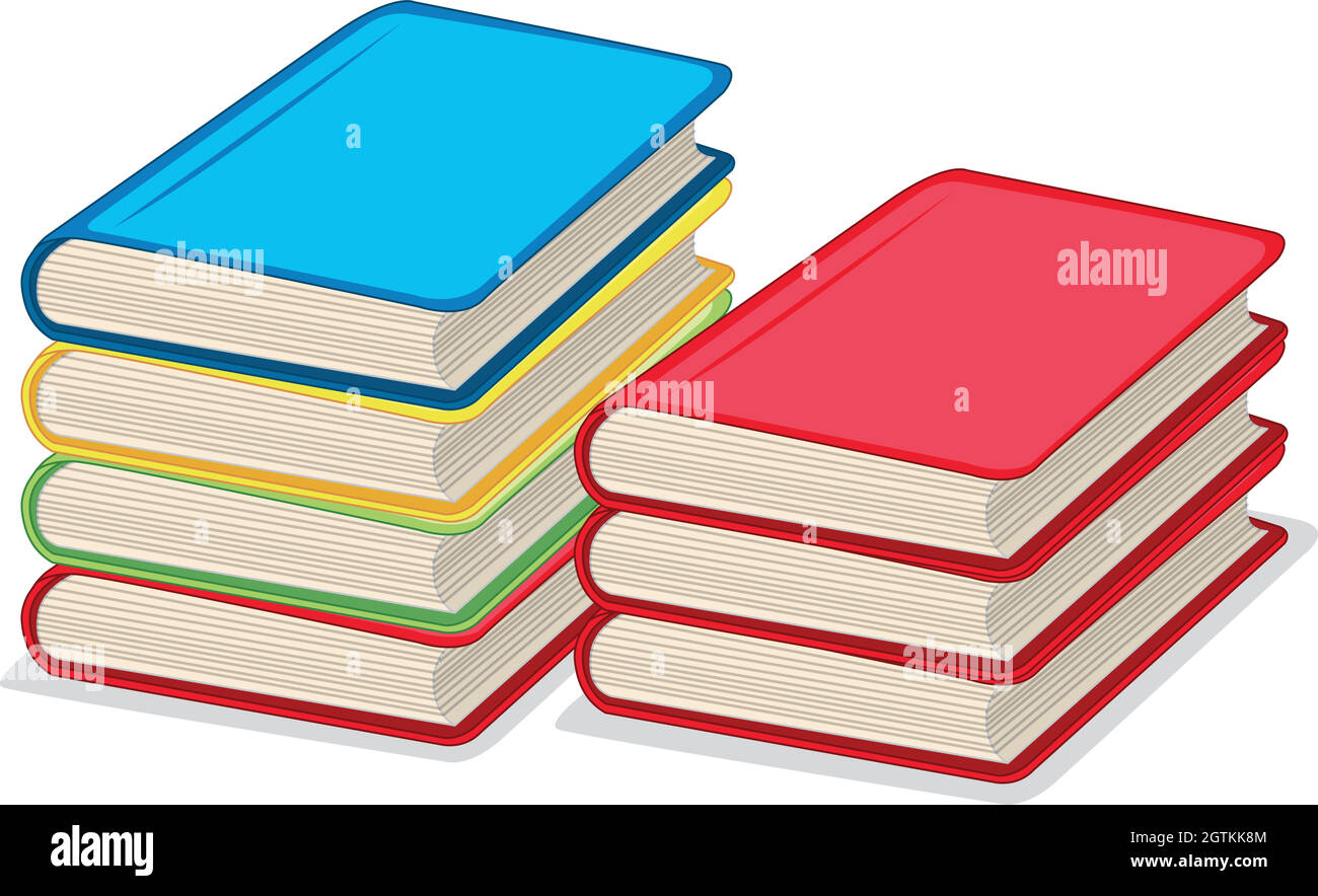 Farbbücher zum Lesen und zur Schule isoliert Stock Vektor