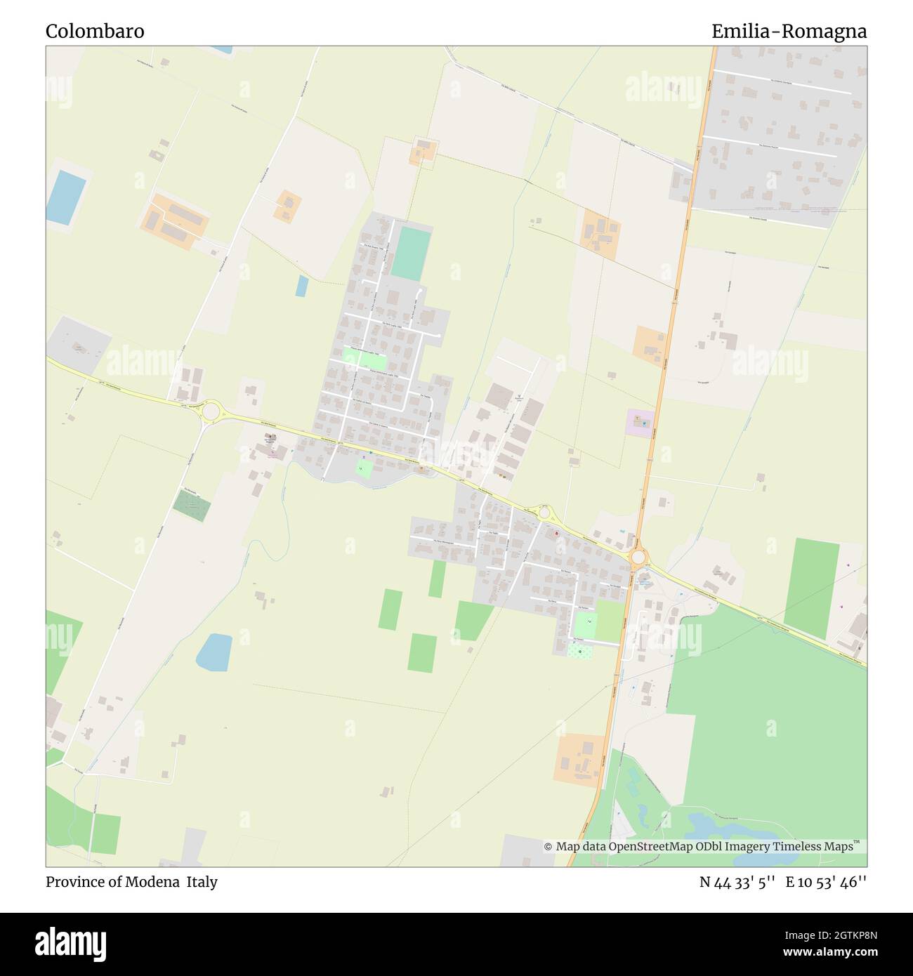 Colombaro, Provinz Modena, Italien, Emilia-Romagna, N 44 33' 5'', E 10 53' 46'', map, Timeless Map veröffentlicht im Jahr 2021. Reisende, Entdecker und Abenteurer wie Florence Nightingale, David Livingstone, Ernest Shackleton, Lewis and Clark und Sherlock Holmes haben sich bei der Planung von Reisen zu den entlegensten Ecken der Welt auf Karten verlassen.Timeless Maps kartiert die meisten Orte auf der Welt und zeigt die Verwirklichung großer Träume Stockfoto