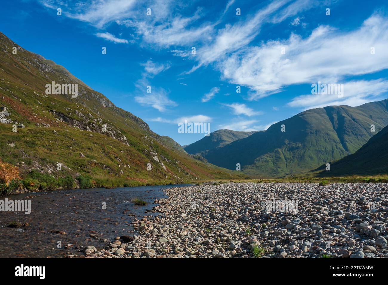 Entlang des Flusses Croe in Glenlicht, Kintail, Schottland Stockfoto