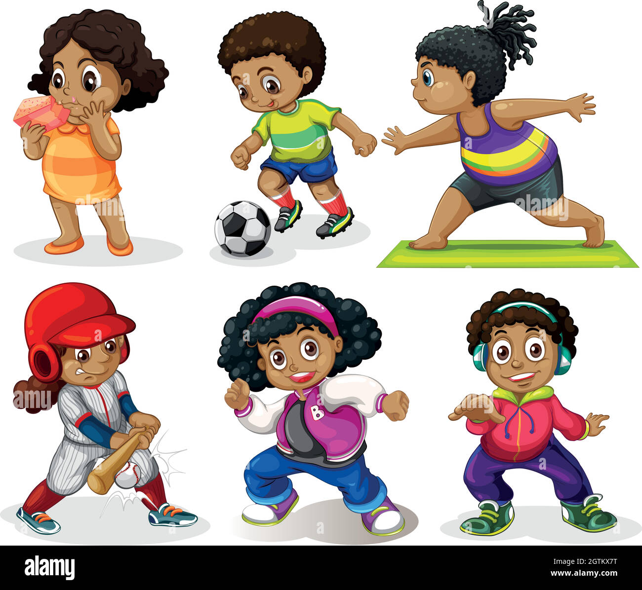 Satz afrikanischer Kinder Stock Vektor