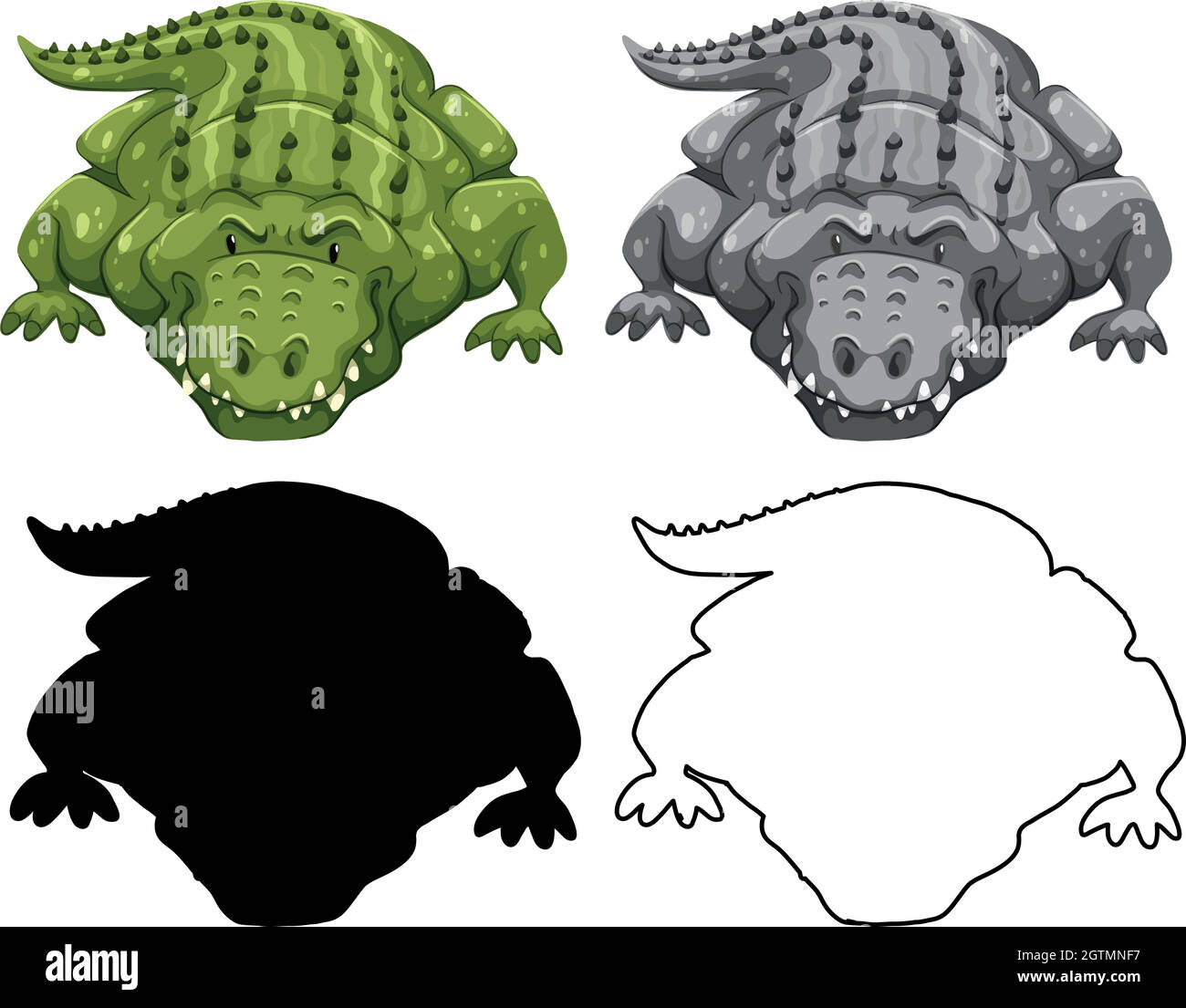 Krokodil silhouette Ausgeschnittene Stockfotos und -bilder - Alamy