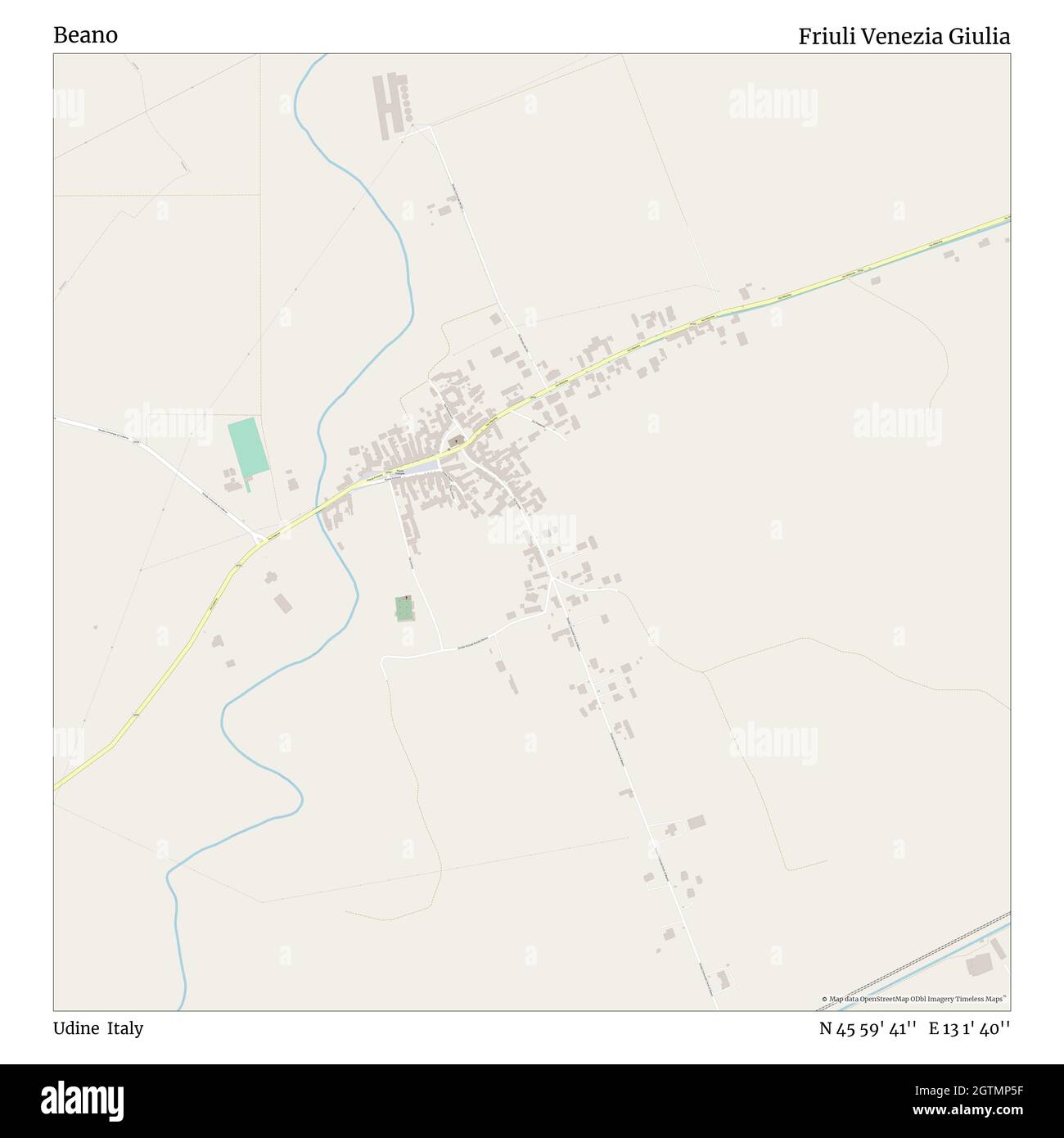 Beano, Udine, Italien, Friaul Julisch Venetien, N 45 59' 41'', E 13 1' 40'', map, Timeless Map veröffentlicht im Jahr 2021. Reisende, Entdecker und Abenteurer wie Florence Nightingale, David Livingstone, Ernest Shackleton, Lewis and Clark und Sherlock Holmes haben sich bei der Planung von Reisen zu den entlegensten Ecken der Welt auf Karten verlassen.Timeless Maps kartiert die meisten Orte auf der Welt und zeigt die Verwirklichung großer Träume Stockfoto