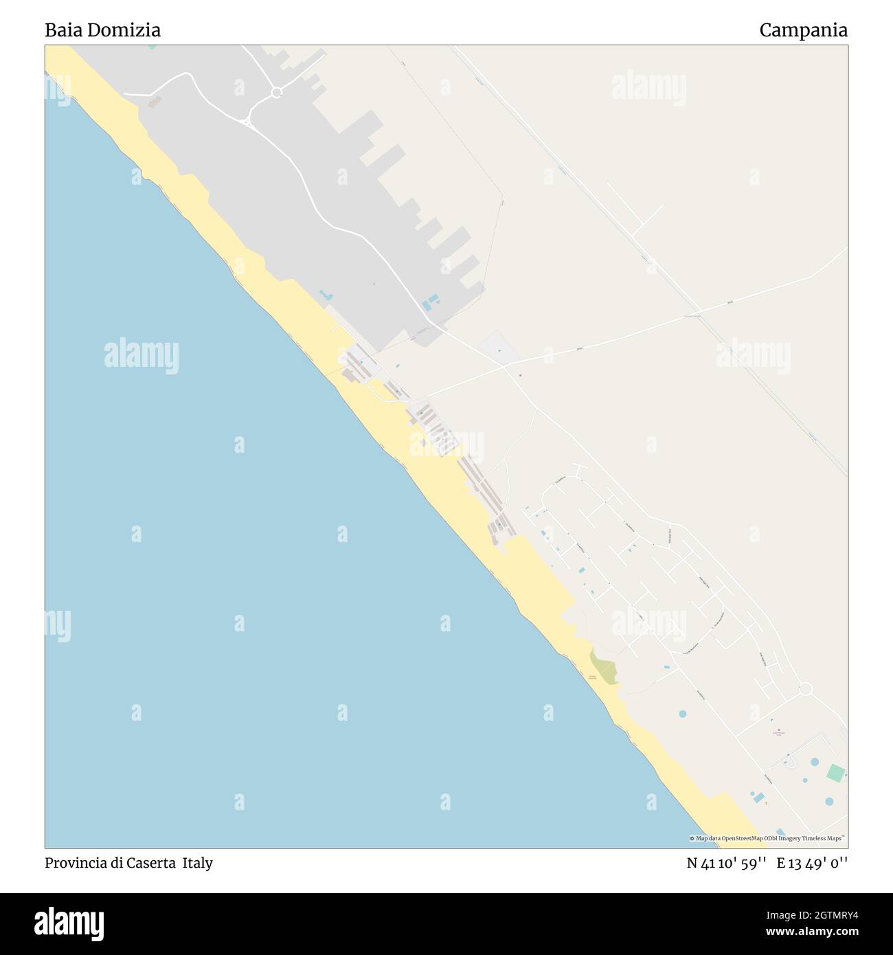 Baia Domizia, Provincia di Caserta, Italien, Kampanien, N 41 10' 59'', E 13 49' 0'', map, Timeless Map veröffentlicht im Jahr 2021. Reisende, Entdecker und Abenteurer wie Florence Nightingale, David Livingstone, Ernest Shackleton, Lewis and Clark und Sherlock Holmes haben sich bei der Planung von Reisen zu den entlegensten Ecken der Welt auf Karten verlassen.Timeless Maps kartiert die meisten Orte auf der Welt und zeigt die Verwirklichung großer Träume Stockfoto