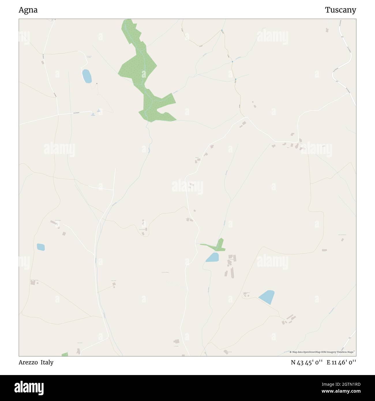 Agna, Arezzo, Italien, Toskana, N 43 45' 0'', E 11 46' 0'', map, Timeless Map veröffentlicht im Jahr 2021. Reisende, Entdecker und Abenteurer wie Florence Nightingale, David Livingstone, Ernest Shackleton, Lewis and Clark und Sherlock Holmes haben sich bei der Planung von Reisen zu den entlegensten Ecken der Welt auf Karten verlassen.Timeless Maps kartiert die meisten Orte auf der Welt und zeigt die Verwirklichung großer Träume Stockfoto