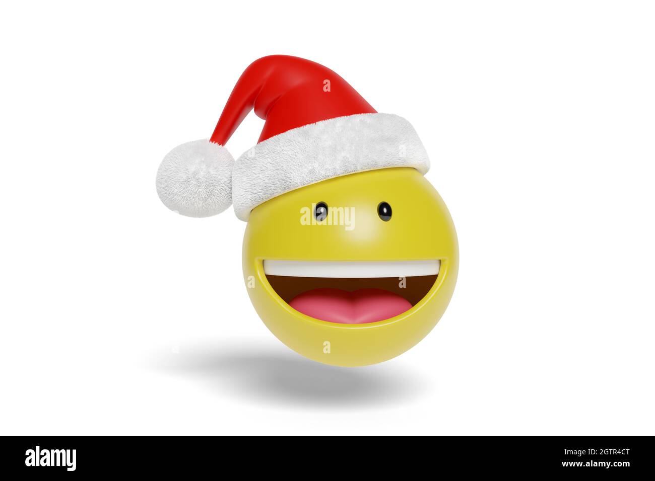 Santa claus Emoji isoliert auf weißem Hintergrund. 3d-Illustration. Stockfoto