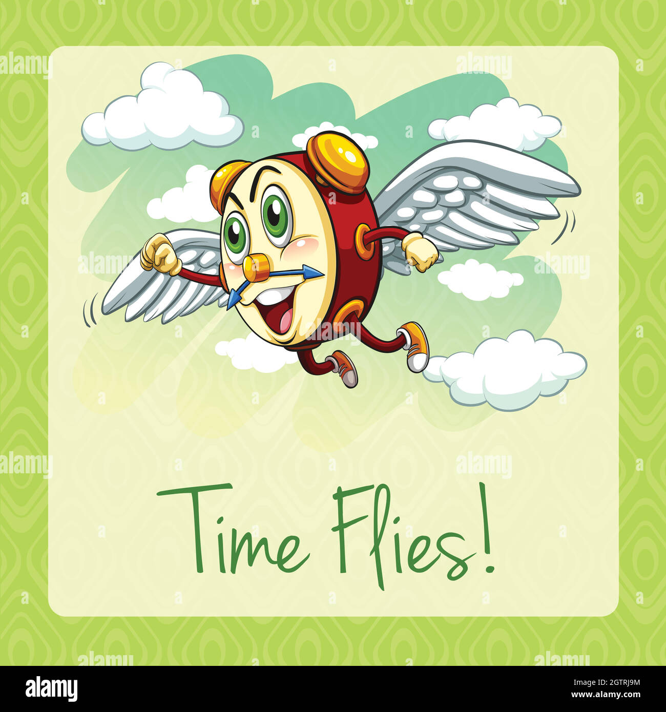 Alte Redewendung die Zeit vergeht Stock Vektor