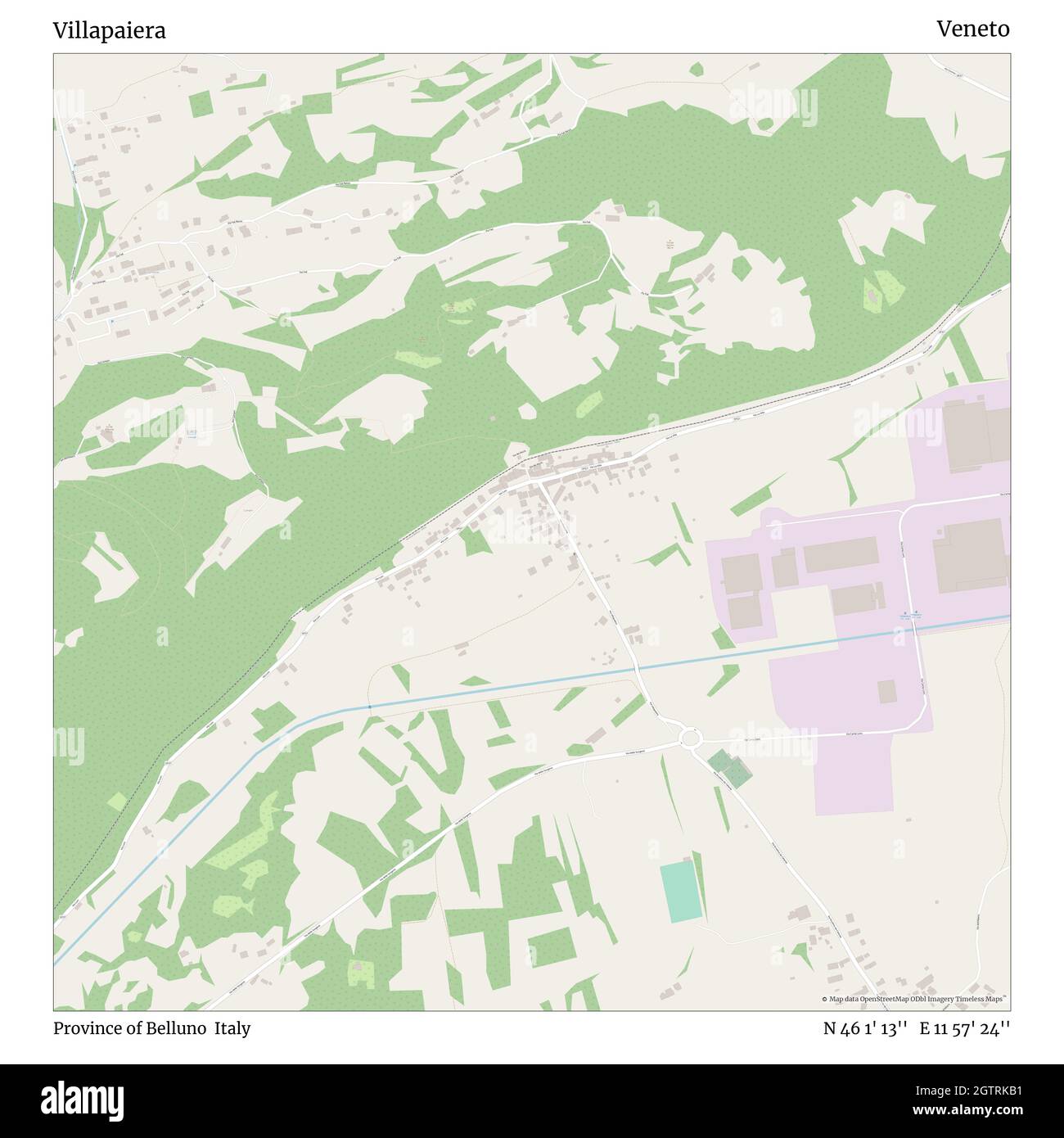 Villapaiera, Provinz Belluno, Italien, Venetien, N 46 1' 13'', E 11 57' 24'', Karte, Timeless Map veröffentlicht im Jahr 2021. Reisende, Entdecker und Abenteurer wie Florence Nightingale, David Livingstone, Ernest Shackleton, Lewis and Clark und Sherlock Holmes haben sich bei der Planung von Reisen zu den entlegensten Ecken der Welt auf Karten verlassen.Timeless Maps kartiert die meisten Orte auf der Welt und zeigt die Verwirklichung großer Träume Stockfoto