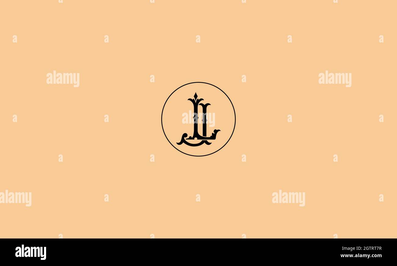 Buchstaben jl-Logo-Design mit negativem Platzeffekt für die Illustration Stock Vektor