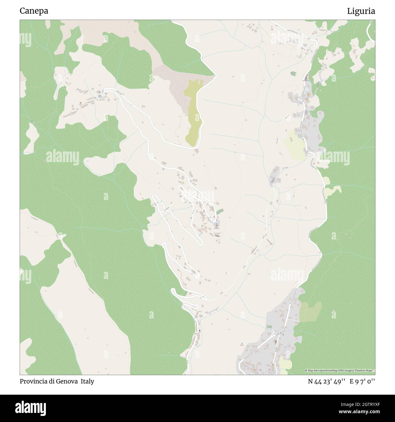 Canepa, Provincia di Genova, Italien, Ligurien, N 44 23' 49'', E 9 7' 0'', map, Timeless Map veröffentlicht im Jahr 2021. Reisende, Entdecker und Abenteurer wie Florence Nightingale, David Livingstone, Ernest Shackleton, Lewis and Clark und Sherlock Holmes haben sich bei der Planung von Reisen zu den entlegensten Ecken der Welt auf Karten verlassen.Timeless Maps kartiert die meisten Orte auf der Welt und zeigt die Verwirklichung großer Träume Stockfoto