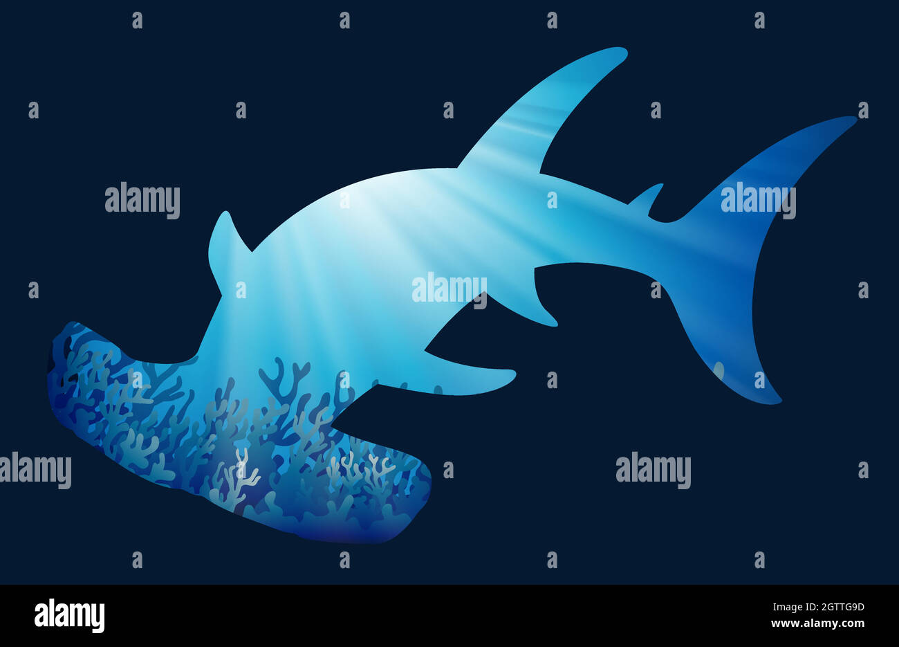 Speichern Sie Wildtiere Thema mit Whaleshark Stock Vektor
