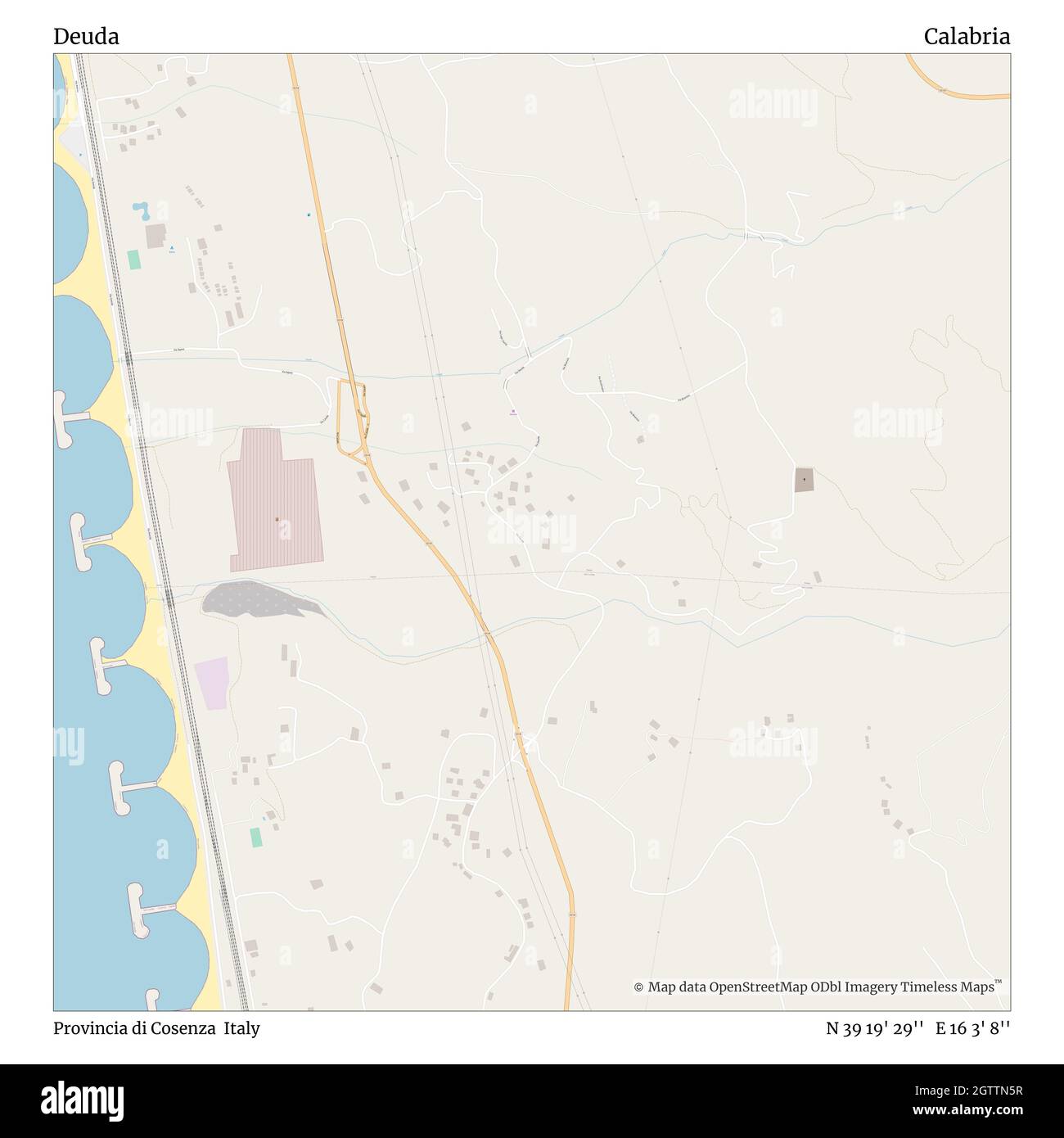 Deuda, Provincia di Cosenza, Italien, Kalabrien, N 39 19' 29'', E 16 3' 8'', map, Timeless Map veröffentlicht im Jahr 2021. Reisende, Entdecker und Abenteurer wie Florence Nightingale, David Livingstone, Ernest Shackleton, Lewis and Clark und Sherlock Holmes haben sich bei der Planung von Reisen zu den entlegensten Ecken der Welt auf Karten verlassen.Timeless Maps kartiert die meisten Orte auf der Welt und zeigt die Verwirklichung großer Träume Stockfoto