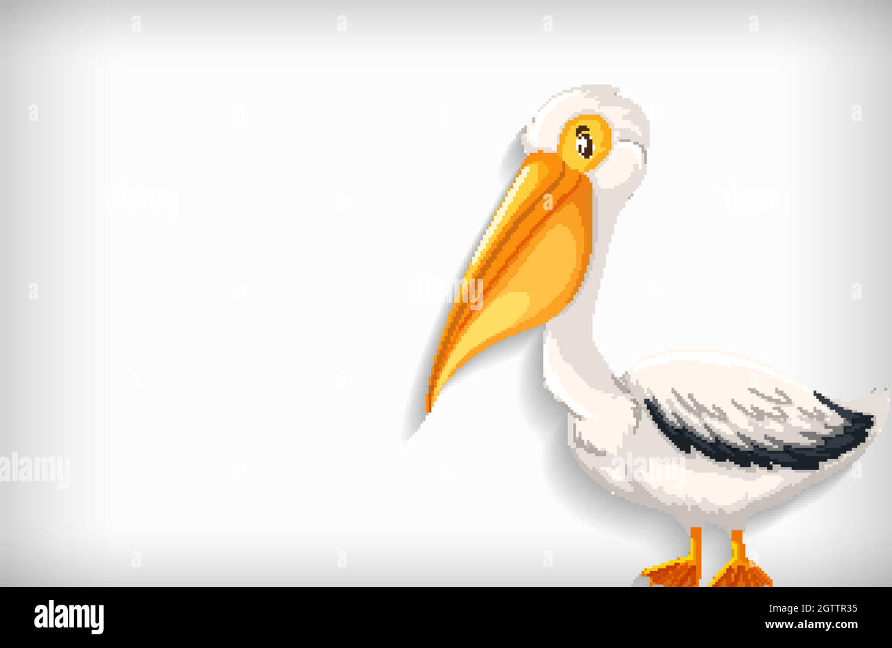 Hintergrund-Vorlage mit einfarbiger und niedlicher Pelikan Stock Vektor