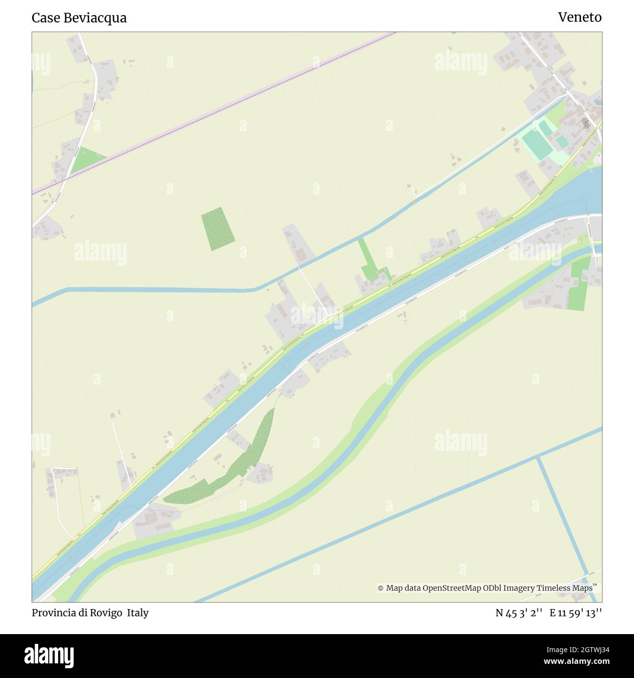 Case Beviacqua, Provincia di Rovigo, Italien, Venetien, N 45 3' 2'', E 11 59' 13'', map, Timeless Map veröffentlicht im Jahr 2021. Reisende, Entdecker und Abenteurer wie Florence Nightingale, David Livingstone, Ernest Shackleton, Lewis and Clark und Sherlock Holmes haben sich bei der Planung von Reisen zu den entlegensten Ecken der Welt auf Karten verlassen.Timeless Maps kartiert die meisten Orte auf der Welt und zeigt die Verwirklichung großer Träume Stockfoto