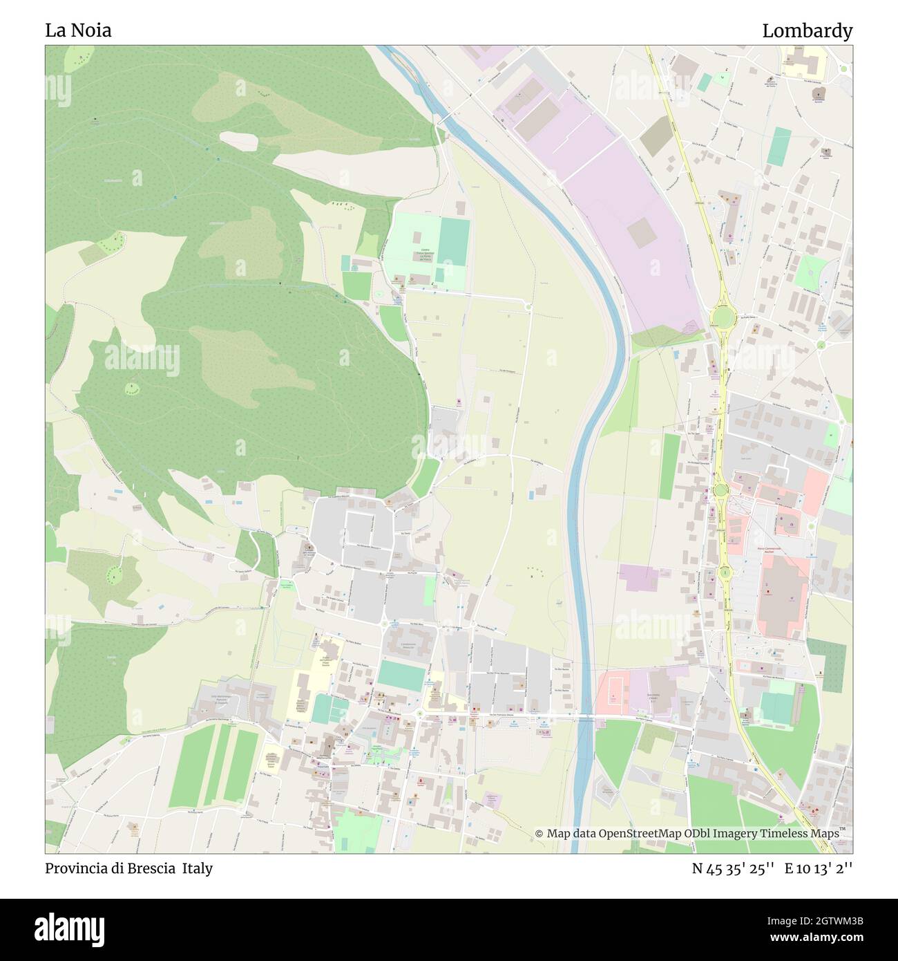 La Noia, Provincia di Brescia, Italien, Lombardei, N 45 35' 25'', E 10 13' 2'', map, Timeless Map veröffentlicht im Jahr 2021. Reisende, Entdecker und Abenteurer wie Florence Nightingale, David Livingstone, Ernest Shackleton, Lewis and Clark und Sherlock Holmes haben sich bei der Planung von Reisen zu den entlegensten Ecken der Welt auf Karten verlassen.Timeless Maps kartiert die meisten Orte auf der Welt und zeigt die Verwirklichung großer Träume Stockfoto