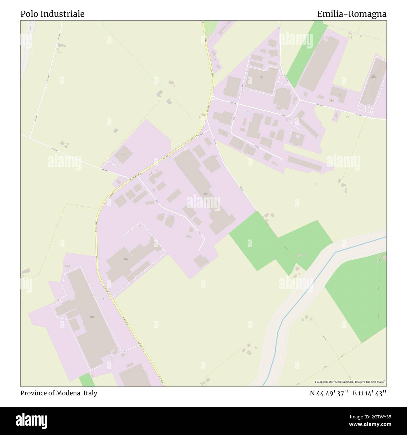 Polo Industriale, Provinz Modena, Italien, Emilia-Romagna, N 44 49' 37'', E 11 14' 43'', map, Timeless Map veröffentlicht im Jahr 2021. Reisende, Entdecker und Abenteurer wie Florence Nightingale, David Livingstone, Ernest Shackleton, Lewis and Clark und Sherlock Holmes haben sich bei der Planung von Reisen zu den entlegensten Ecken der Welt auf Karten verlassen.Timeless Maps kartiert die meisten Orte auf der Welt und zeigt die Verwirklichung großer Träume Stockfoto