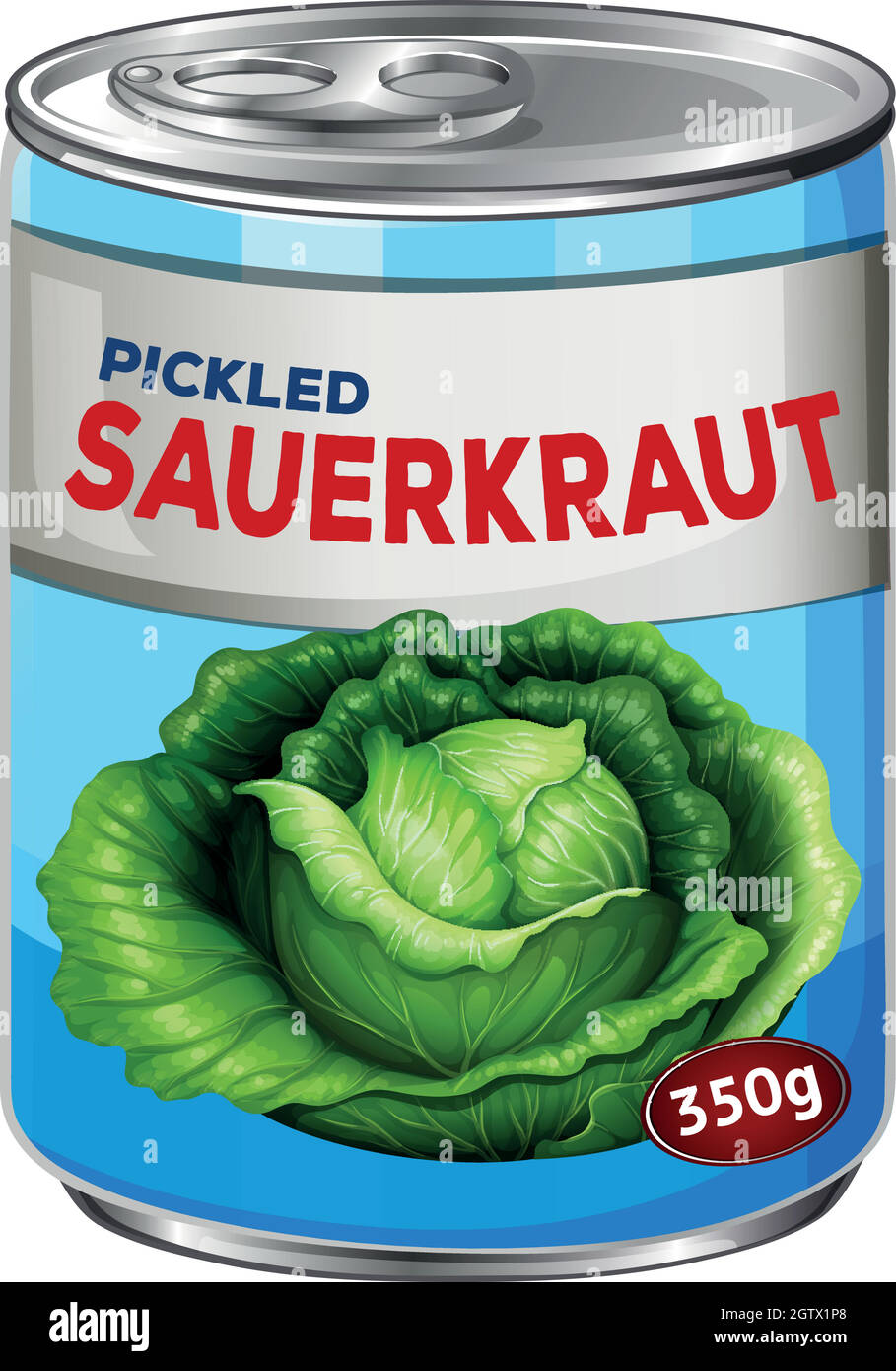 Dose mit eingelegtem Sauerkraut Stock Vektor