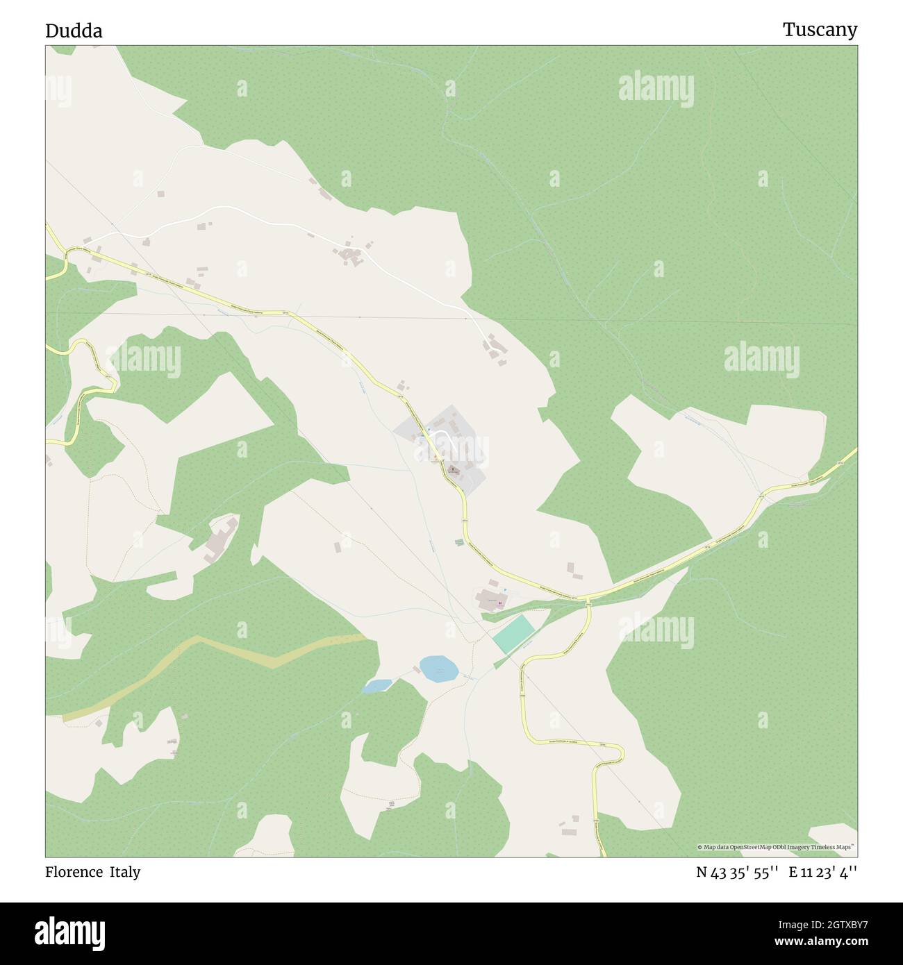 Dudda, Florenz, Italien, Toskana, N 43 35' 55'', E 11 23' 4'', map, Timeless Map veröffentlicht im Jahr 2021. Reisende, Entdecker und Abenteurer wie Florence Nightingale, David Livingstone, Ernest Shackleton, Lewis and Clark und Sherlock Holmes haben sich bei der Planung von Reisen zu den entlegensten Ecken der Welt auf Karten verlassen.Timeless Maps kartiert die meisten Orte auf der Welt und zeigt die Verwirklichung großer Träume Stockfoto