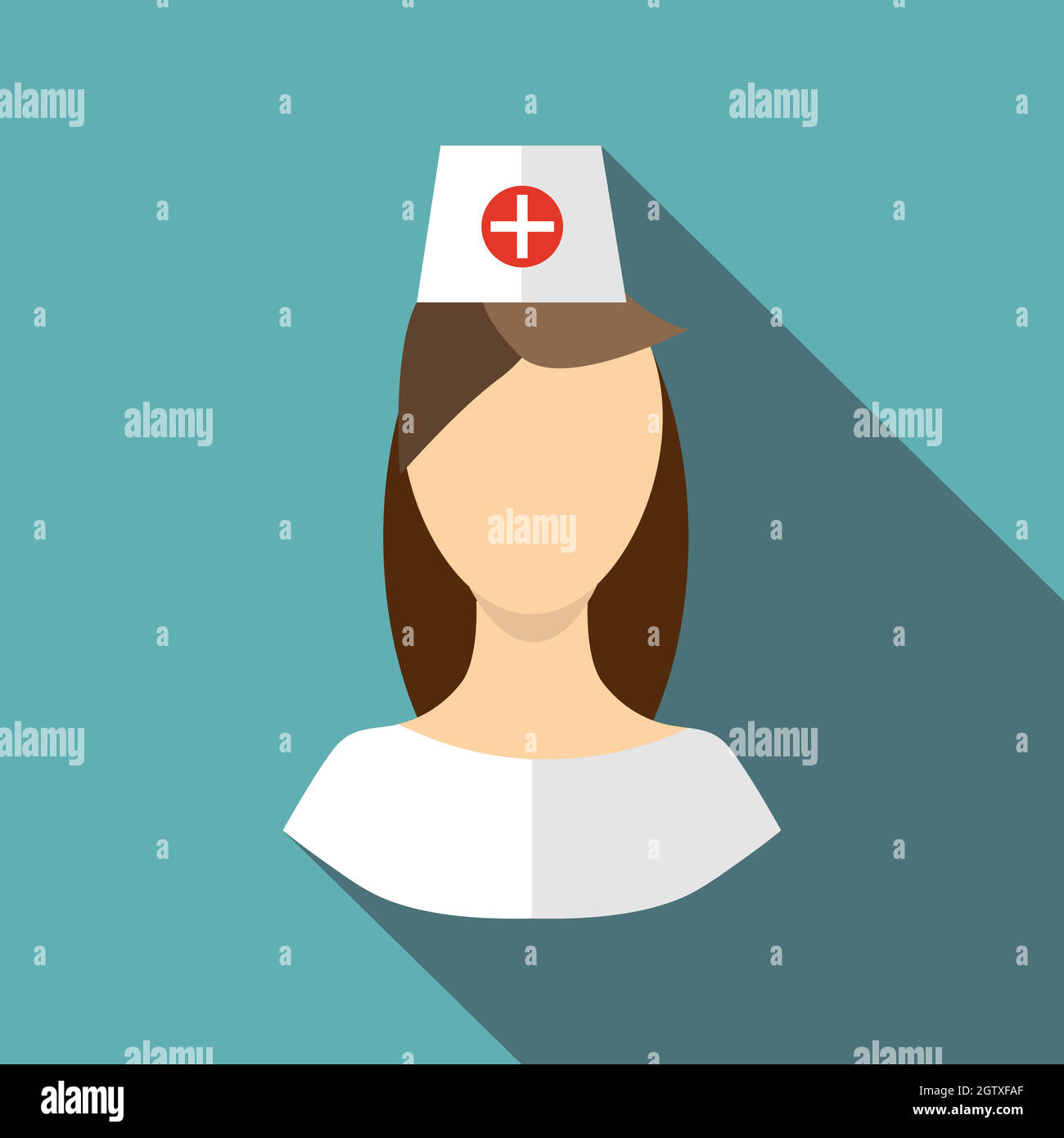 Krankenschwester-Symbol, flachen Stil Stock Vektor