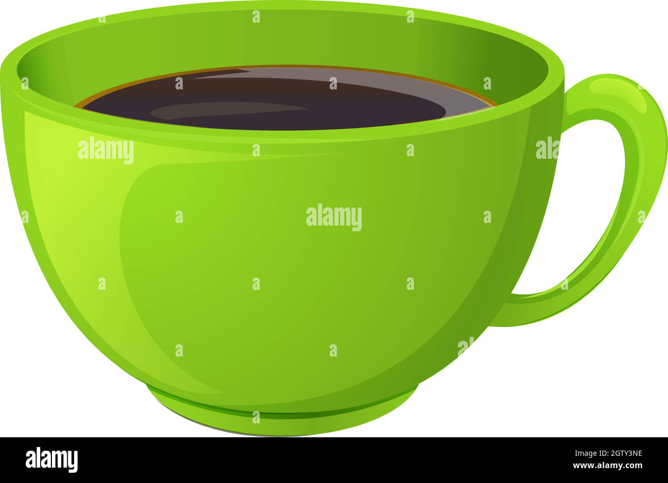 Eine grüne Tasse mit Kaffee Stock Vektor