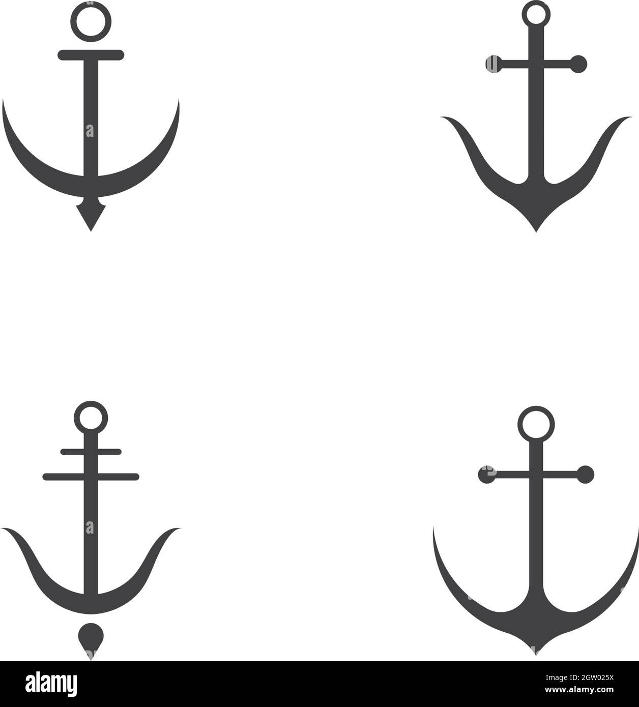 Anker Symbol Logo Template Vector Illustration Stock Vektor