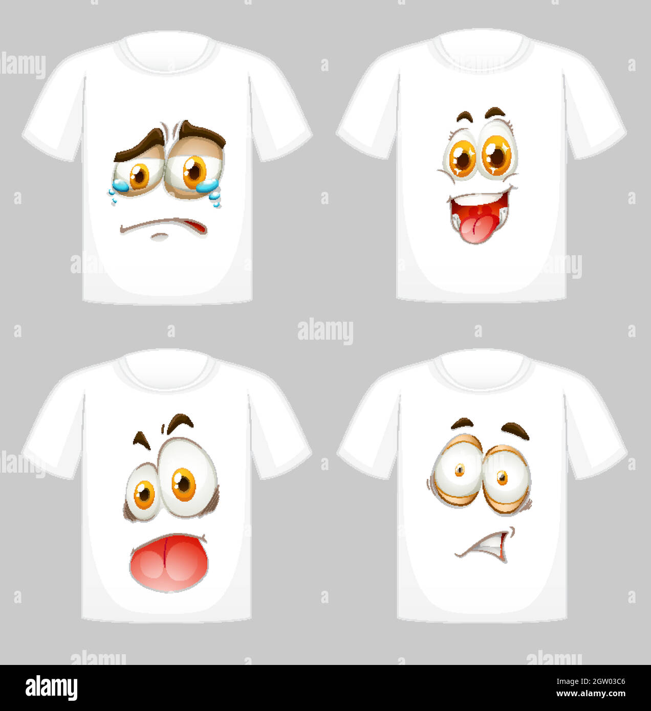 T-Shirt-Dessin mit Grafik vorne Stock Vektor