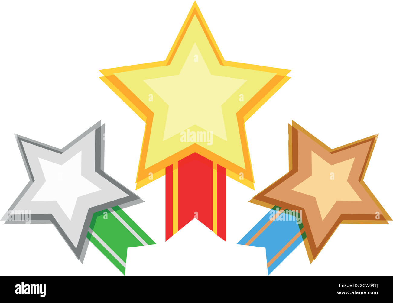 Preisgekröntes Design mit Sternen und Band Stock Vektor