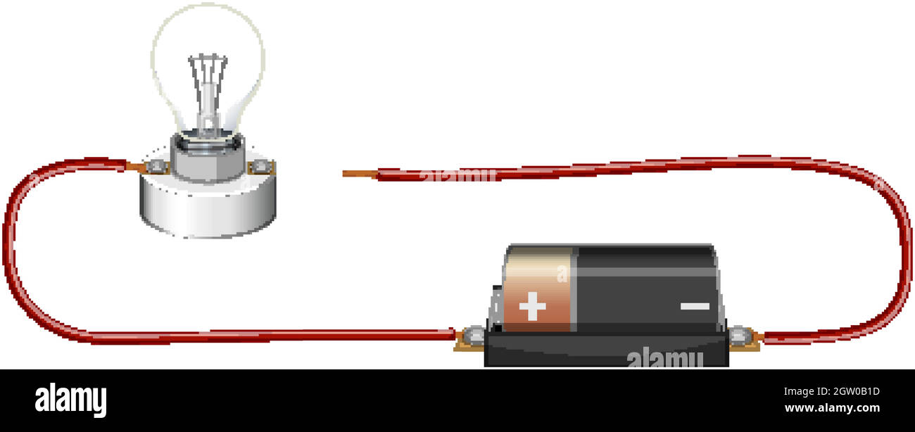 Wissenschaftliches Experiment der elektrischen Schaltung Stock Vektor