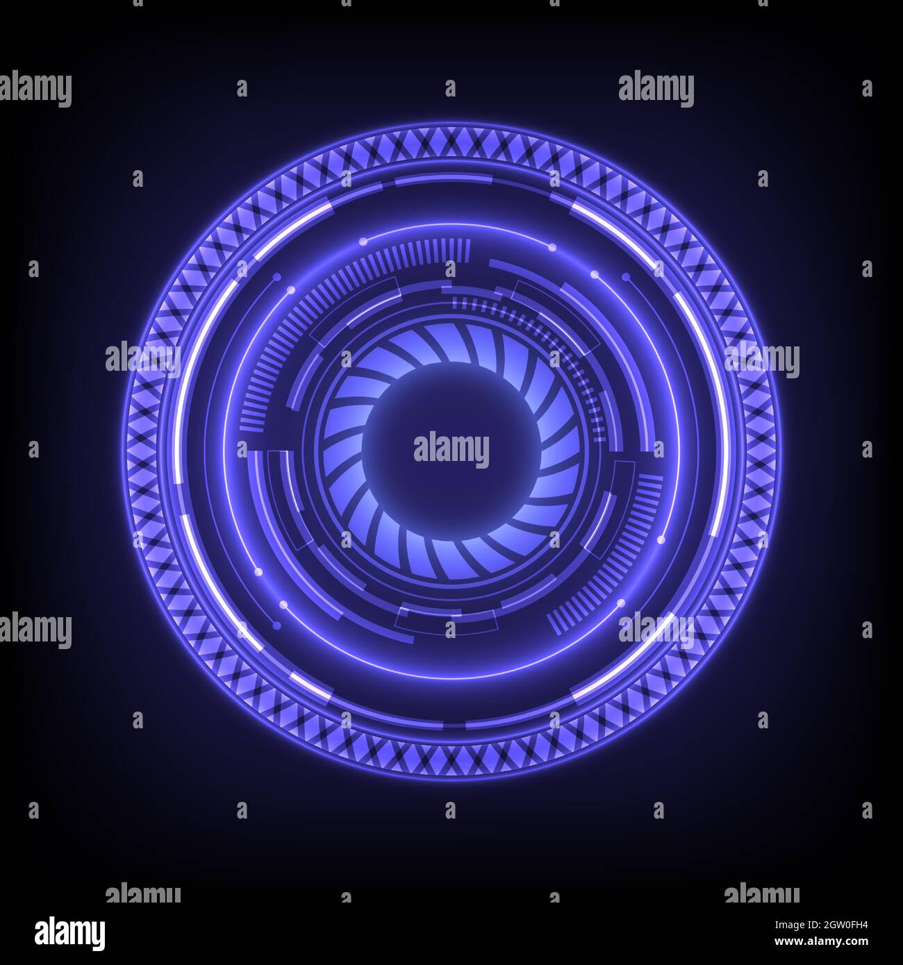Infografik zum digitalen Computer. Futuristisches Sci-Fi-leuchtendes HUD-Element. Data Engineering. Abstraktes Hologramm Hi-Tech Hintergrund. Virtual-Reality-Schnittstelle Stock Vektor