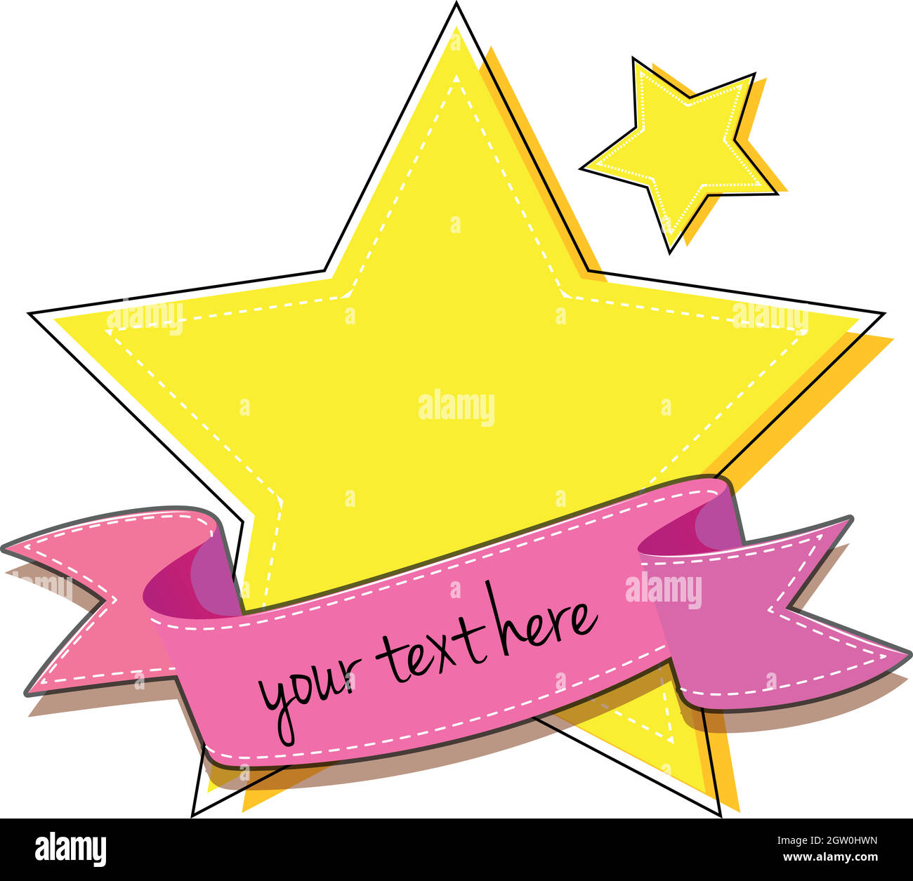 Logo-Design mit Stern und Band Stock Vektor