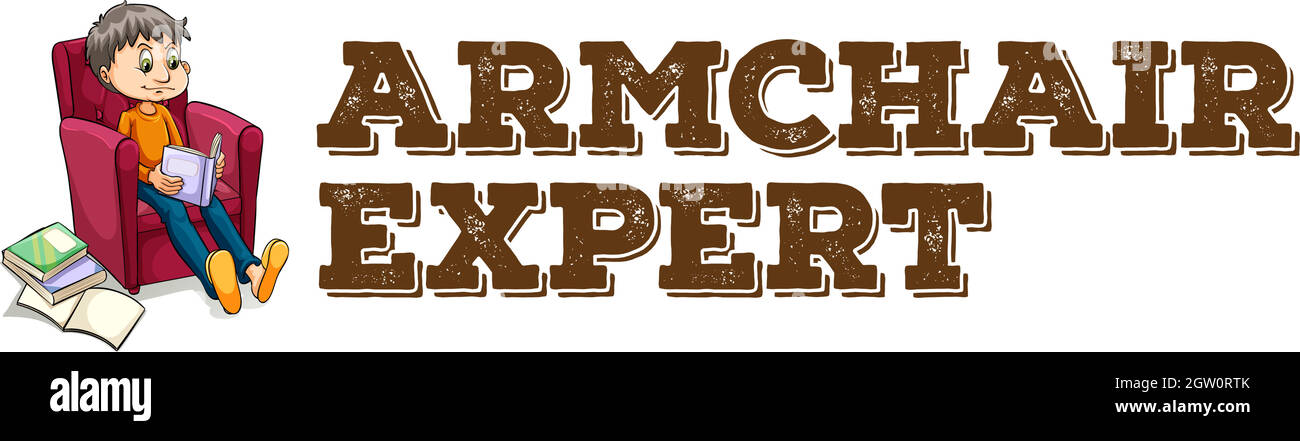 Sessel Experte Idiom auf weiß Stock Vektor