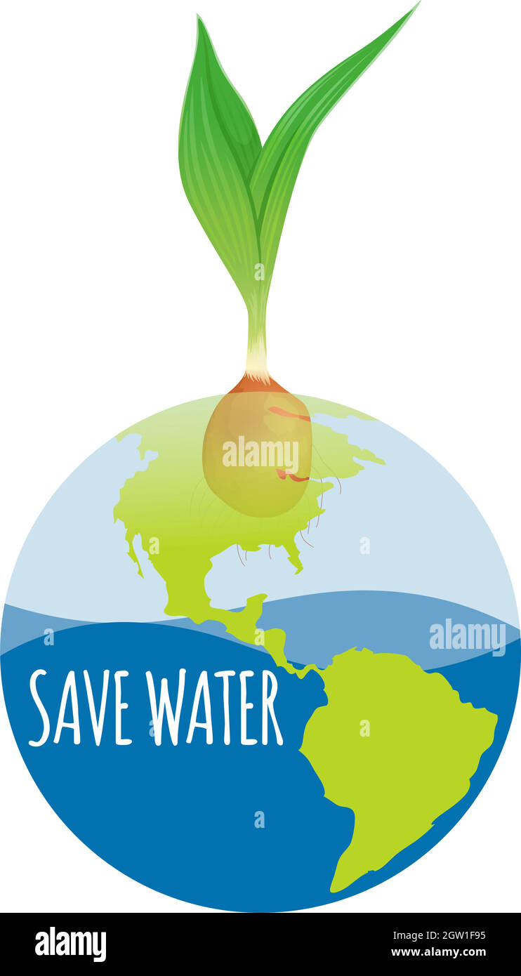 Wasserdiagramm mit Erde und Pflanze speichern Stock Vektor
