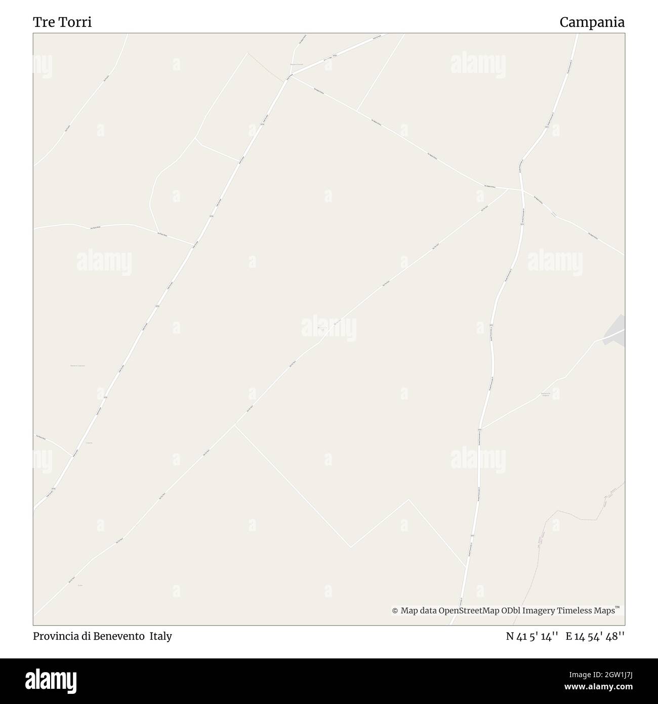 Tre Torri, Provincia di Benevento, Italien, Kampanien, N 41 5' 14'', E 14 54' 48'', map, Timeless Map veröffentlicht im Jahr 2021. Reisende, Entdecker und Abenteurer wie Florence Nightingale, David Livingstone, Ernest Shackleton, Lewis and Clark und Sherlock Holmes haben sich bei der Planung von Reisen zu den entlegensten Ecken der Welt auf Karten verlassen.Timeless Maps kartiert die meisten Orte auf der Welt und zeigt die Verwirklichung großer Träume Stockfoto