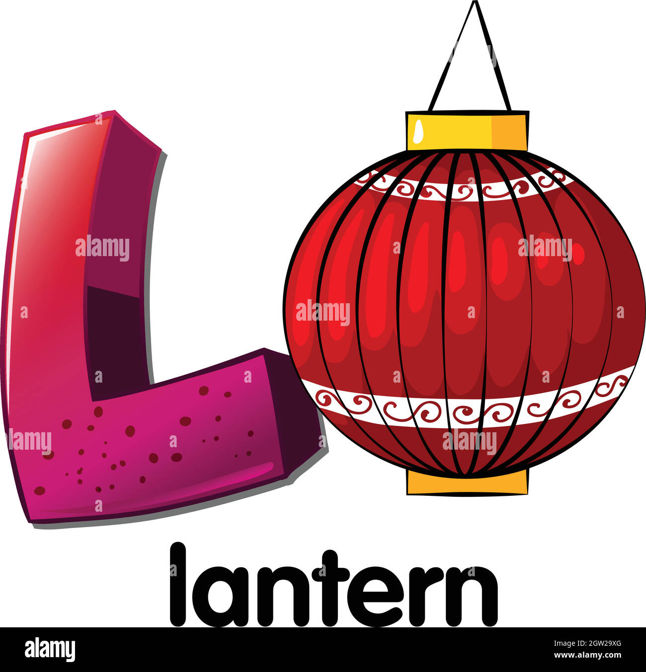 Ein Buchstabe L für Laterne Stock Vektor