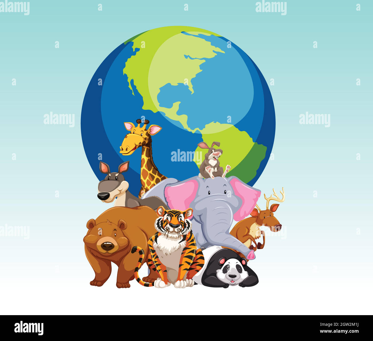 Wilde Tiere und die Welt Stock Vektor