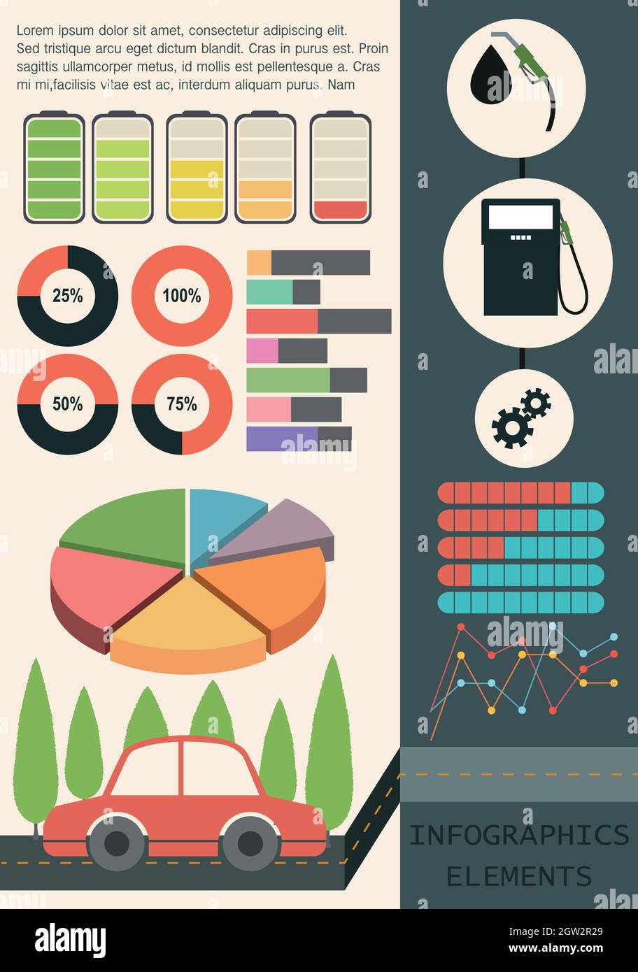 Infografiken eines Autos Stock Vektor