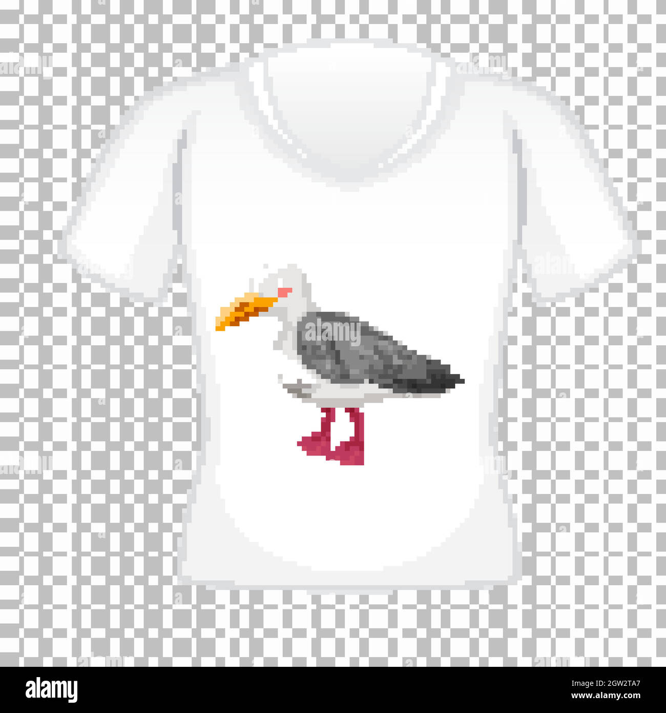 T-Shirt-Dessin mit Grafik vorne Stock Vektor