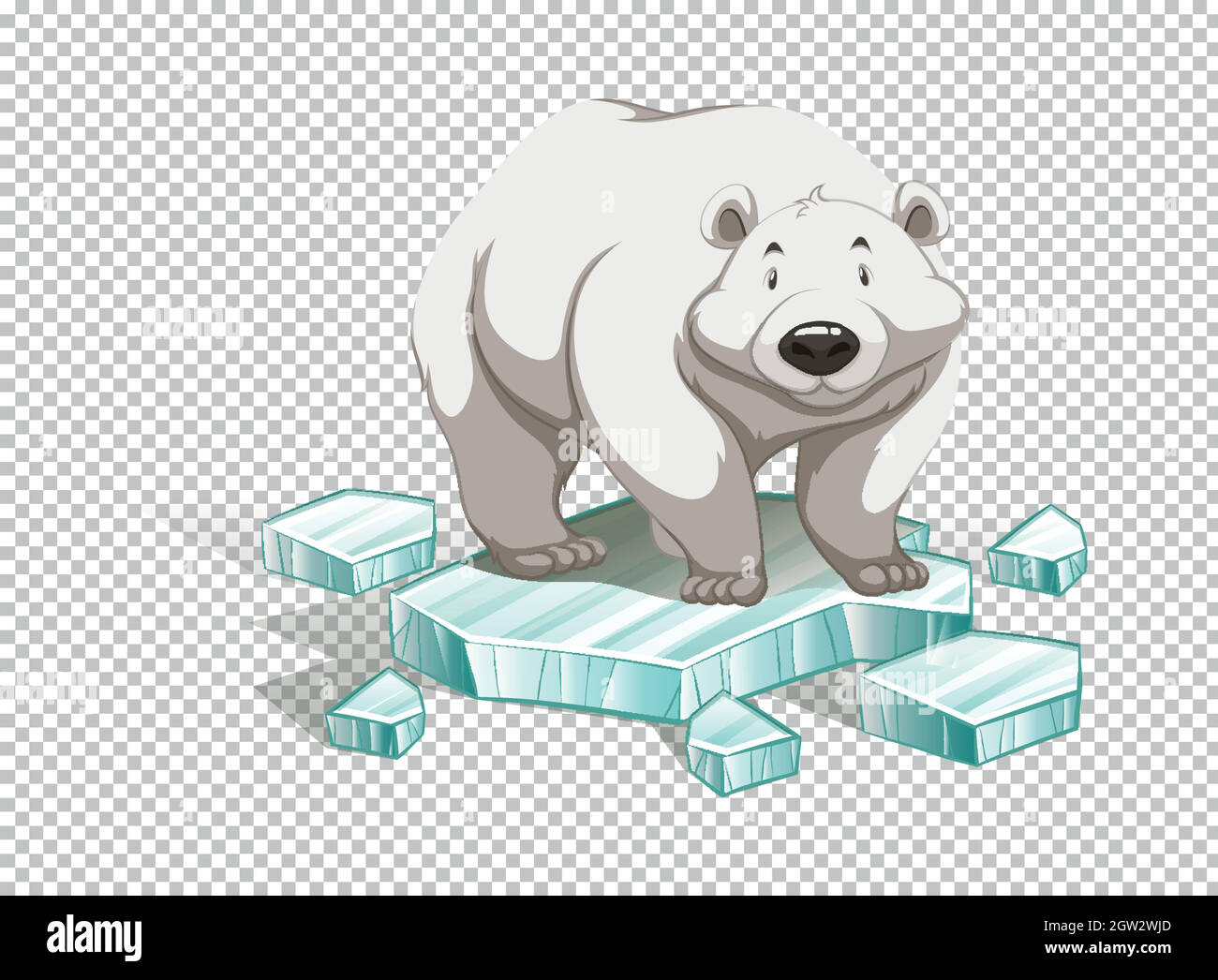 Eisbär auf Eisberg auf transparentem Hintergrund Stock Vektor