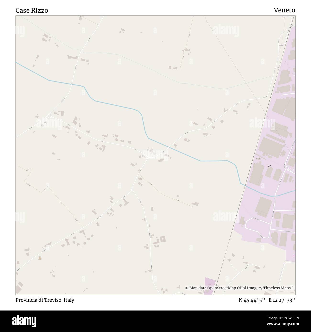 Case Rizzo, Provincia di Treviso, Italien, Venetien, N 45 44' 5'', E 12 27' 33'', map, Timeless Map veröffentlicht 2021. Reisende, Entdecker und Abenteurer wie Florence Nightingale, David Livingstone, Ernest Shackleton, Lewis and Clark und Sherlock Holmes haben sich bei der Planung von Reisen zu den entlegensten Ecken der Welt auf Karten verlassen.Timeless Maps kartiert die meisten Orte auf der Welt und zeigt die Verwirklichung großer Träume Stockfoto