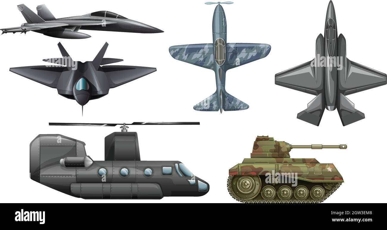 Satz von Armeefahrzeugen Stock Vektor