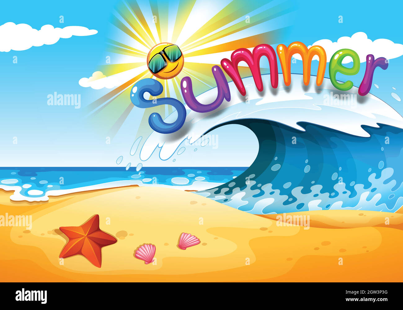 Sommer am Strand Stock Vektor