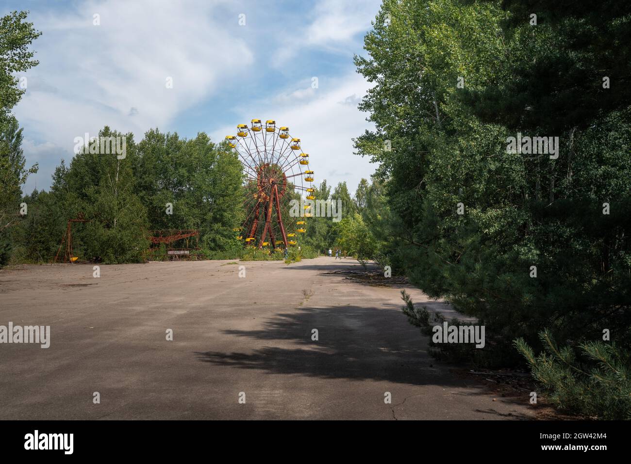 Riesenrad im verlassenen Vergnügungspark - Pripyat, Tschernobyl-Ausschlusszone, Ukraine Stockfoto