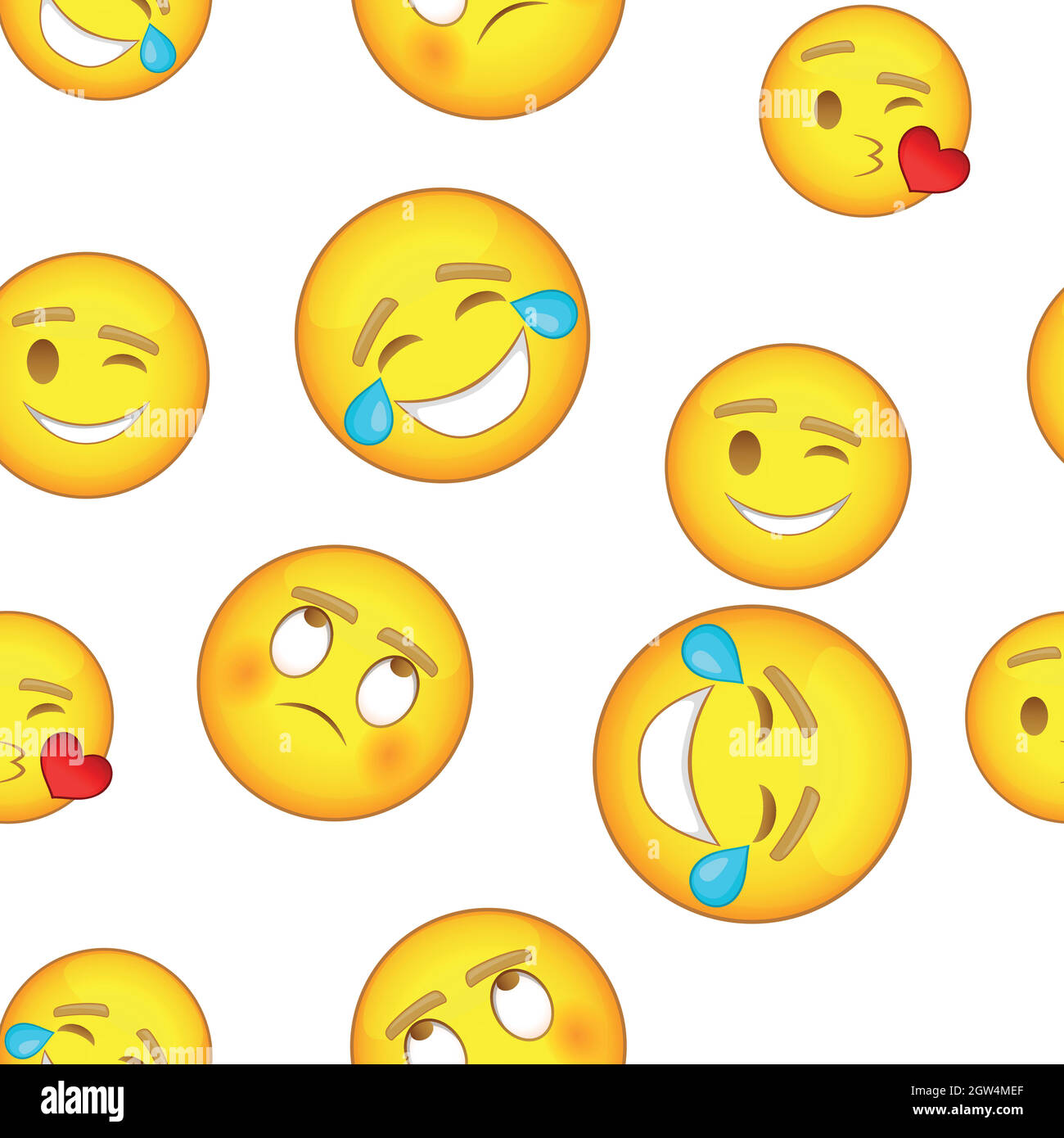 Emoji-Figuren-Muster, Cartoon-Stil Stock Vektor