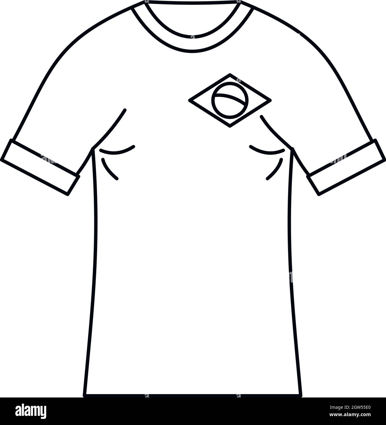 Brasilianischen Fußball-t-shirt Symbol, einfachen Stil Stock Vektor