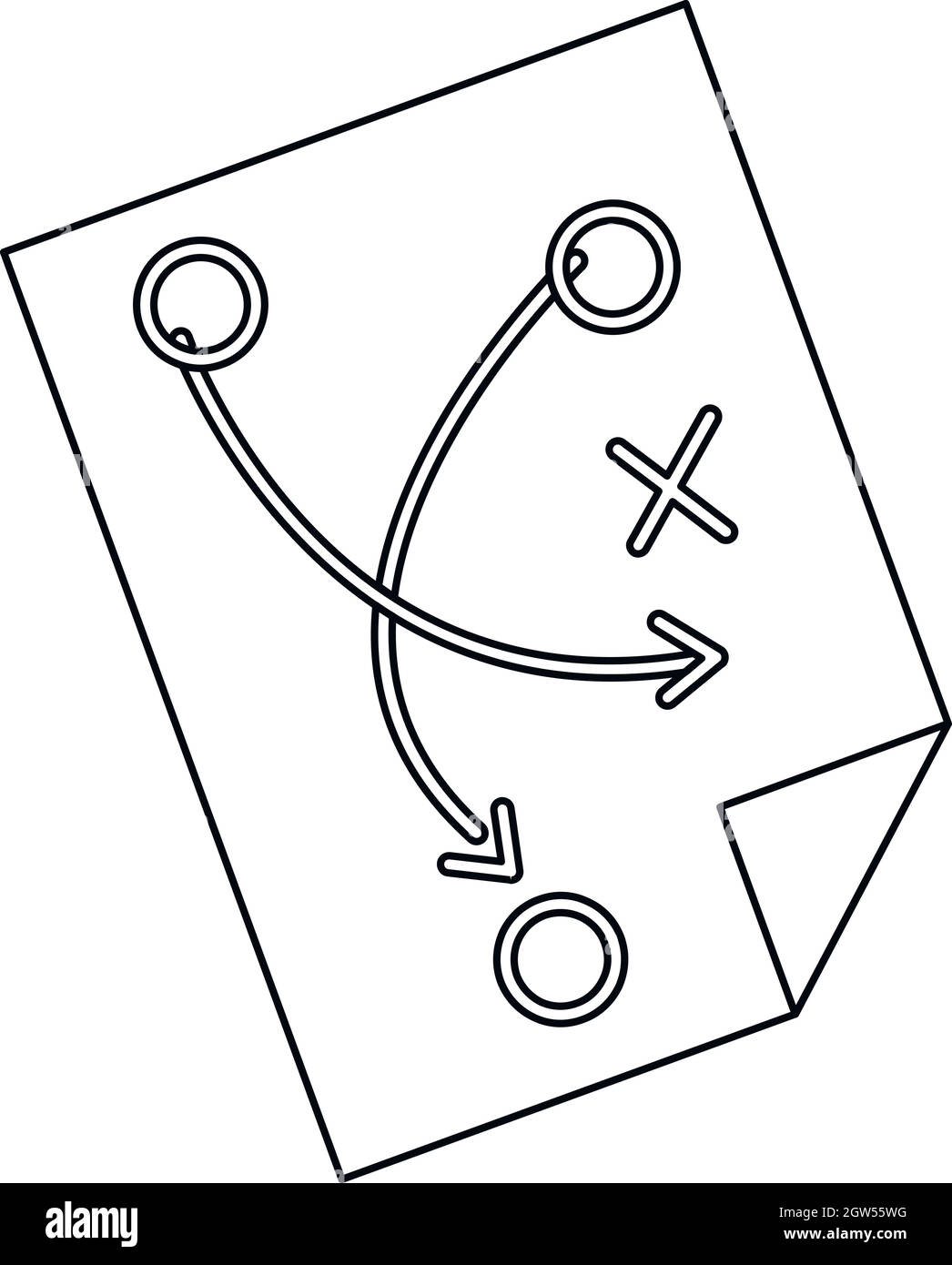 Fußball Taktik Symbol, outline Style Stock Vektor